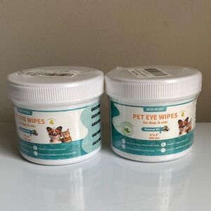 2 Pet eye wipes for dogs & cats coconut  great  set for perfect pet care